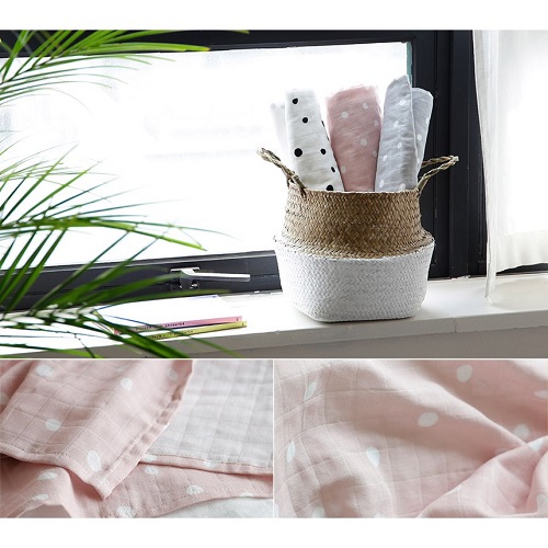 Premium Gauze Blanket - Pink Dots