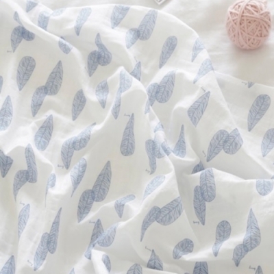 Premium Gauze Blanket - Blue Leaf