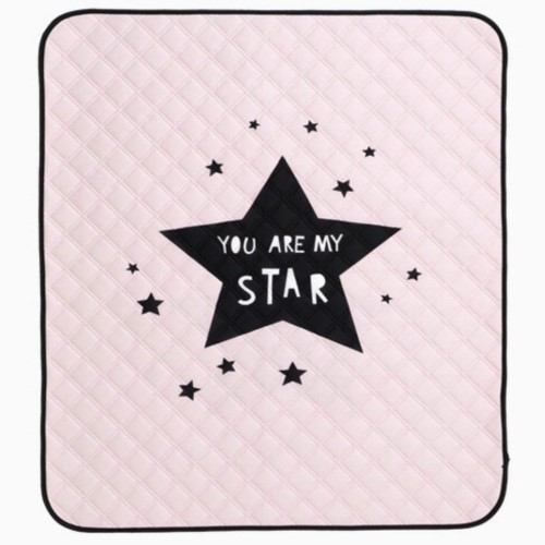 Quilted Waterproof Mat - You Are My Star (pink), M Size