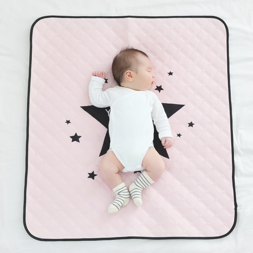 Quilted Waterproof Mat - You Are My Star (pink), L size