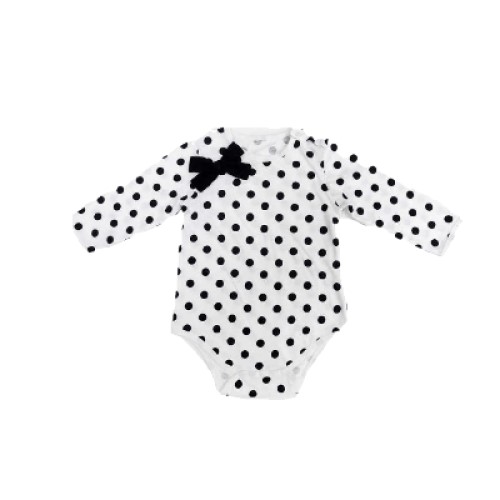 Bodysuit - B&W Polka dots, size 80 (6-12mos)
