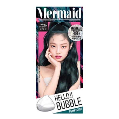 Hello Bubble Hair Dye Foam Color (Mermaid Green)