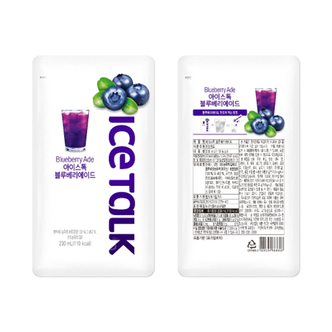 Refreshing Korean Pouch Drinks Blueberry Ade 230ml - 50pcs/pack