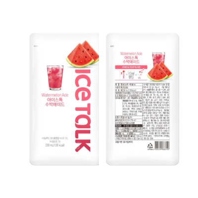 Refreshing Korean Pouch Drinks Watermelon Ade 230ml - 50pcs/pack