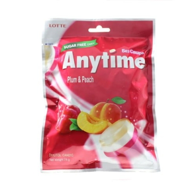 Anytime Xylitol Mint Candy Plum Peach Flavor 74g
